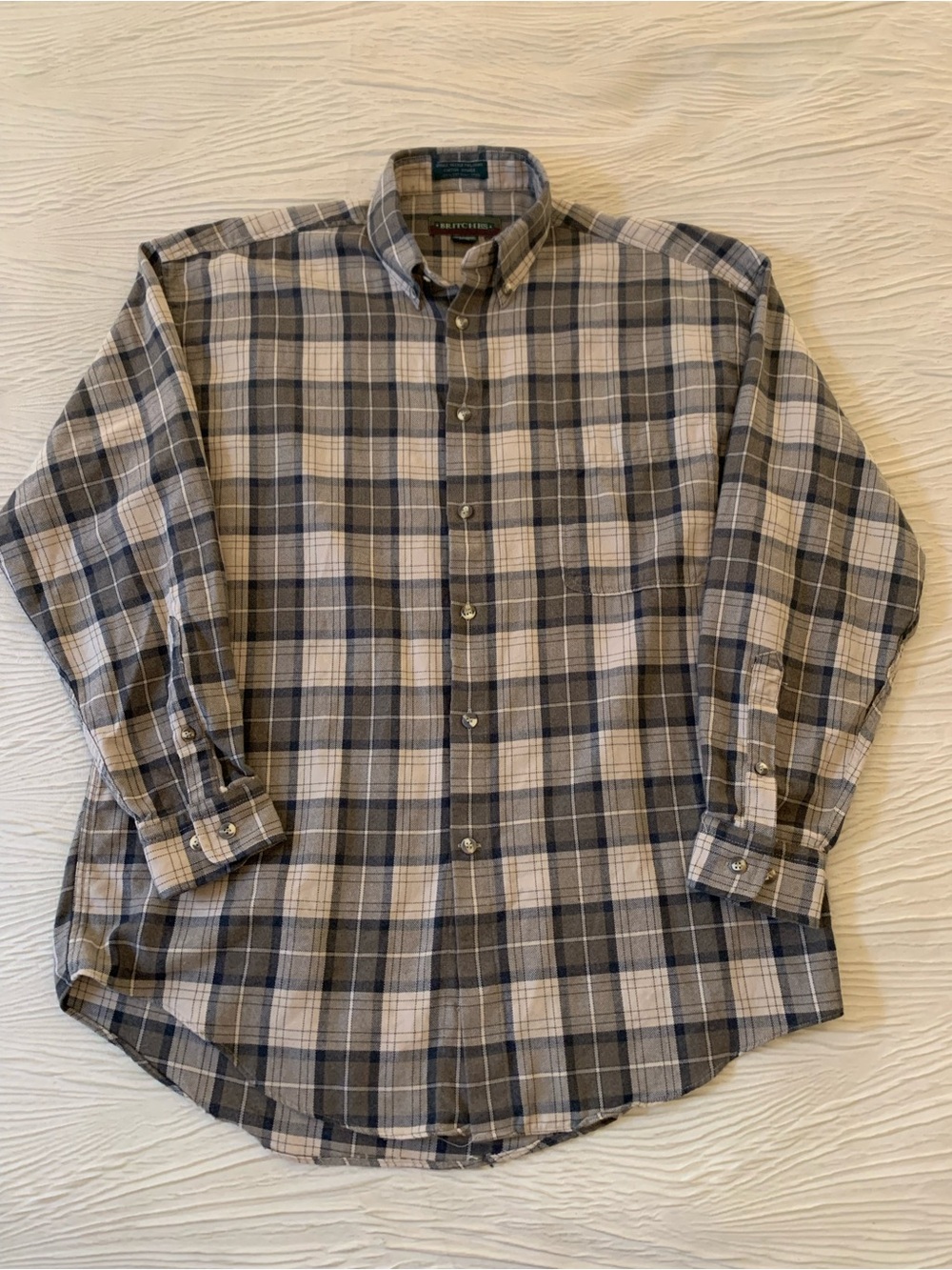 Vintage Britches Brown/Tan Lightweight Flannel Shirt, size Medium